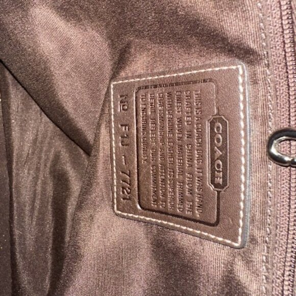 COACH 7721 Wool and Leather Large Brown Tote - Picture 5 of 5